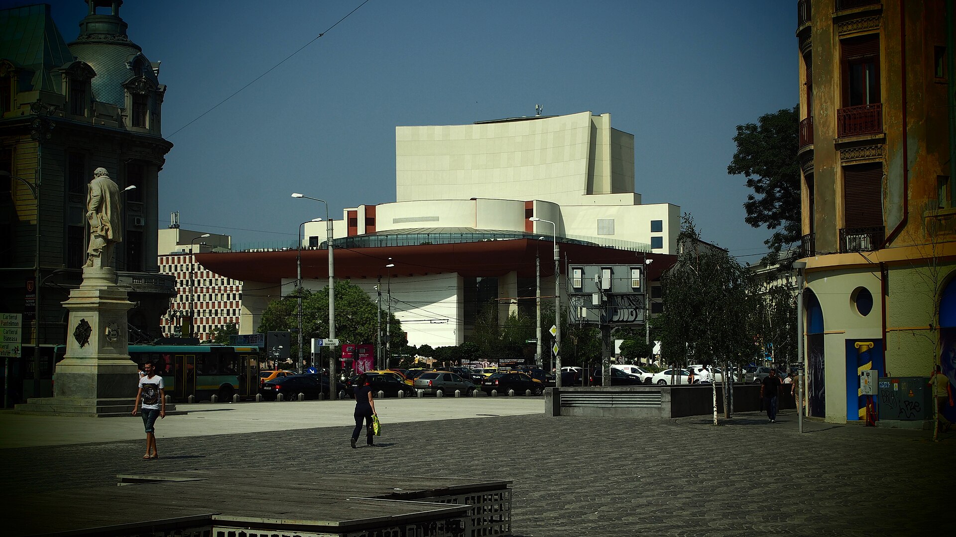 Clădirea Teatrului Național din București, într-o imagine de arhivă