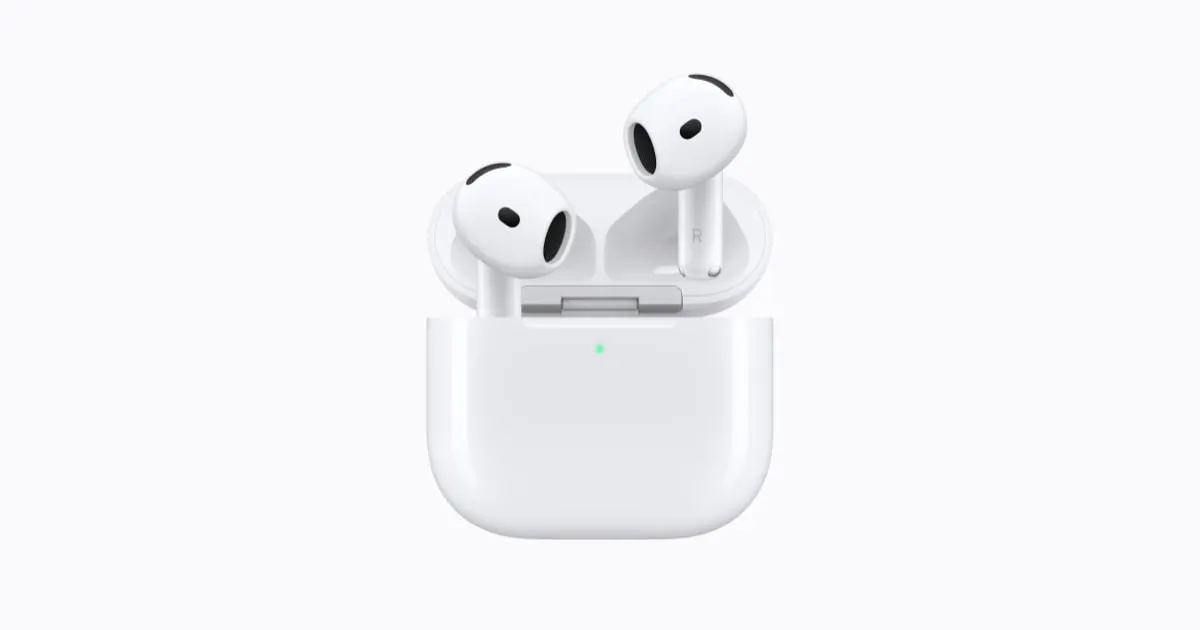 AirPods 5 și carcasa de încărcare în imaginea oficială Apple