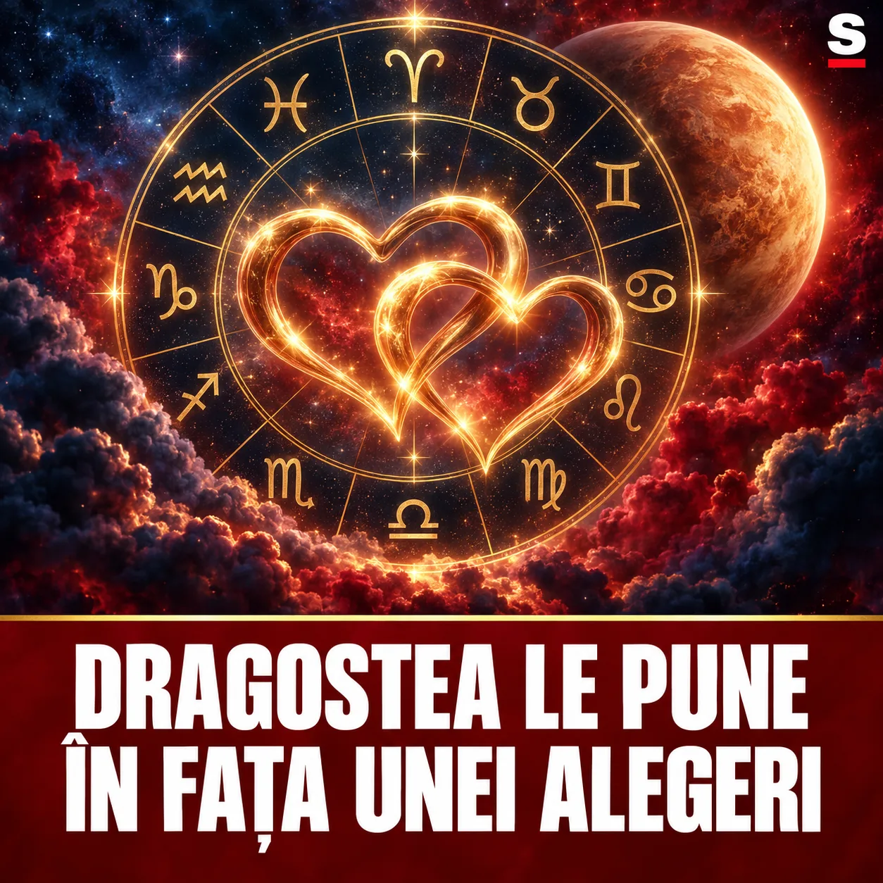 Inimi aurii, roată zodiacală și mesaj despre o alegere în dragoste