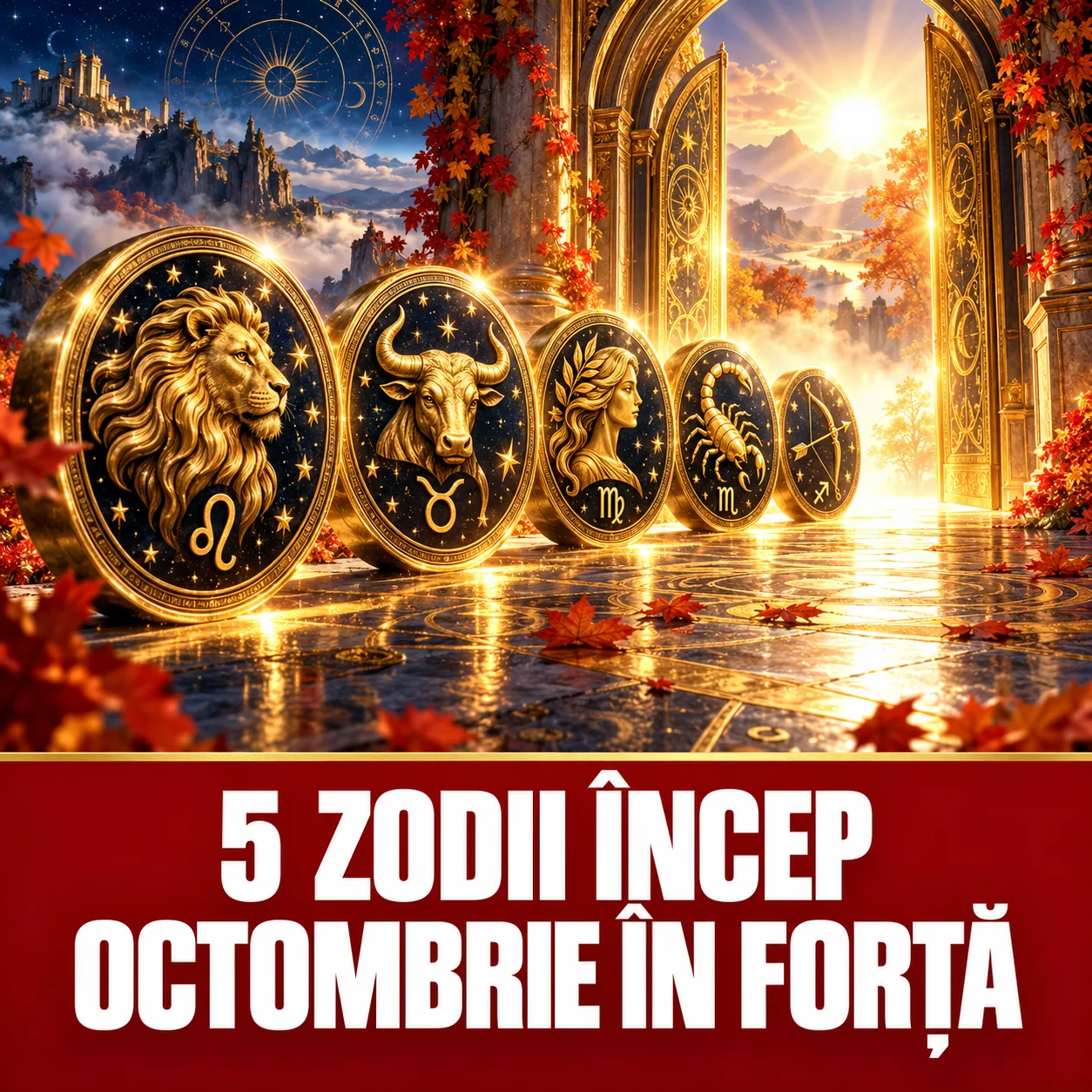 Cinci medalioane zodiacale și o poartă aurie spre octombrie