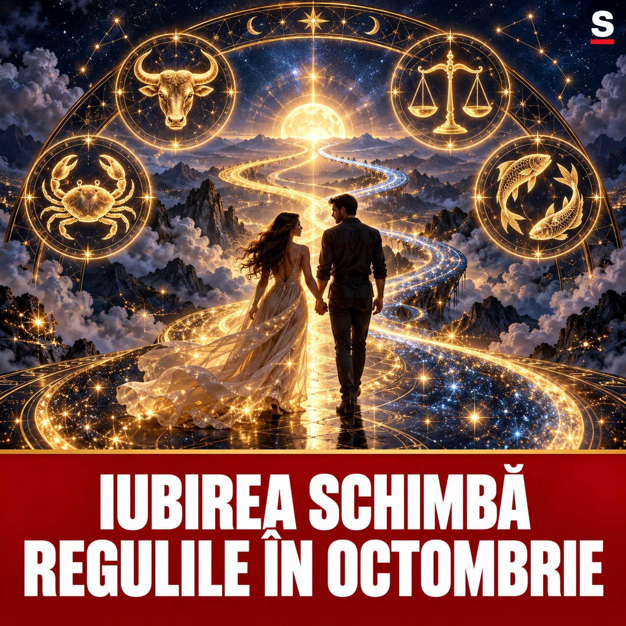 Cuplu sub zodiac auriu și mesajul Iubirea schimbă regulile în octombrie