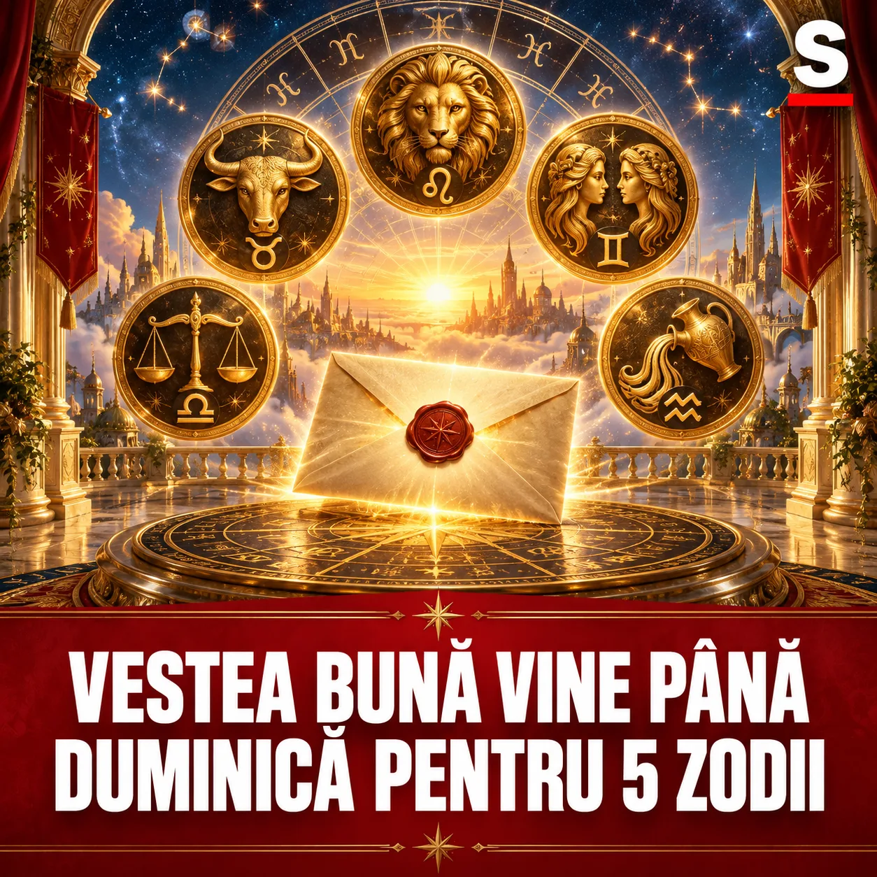 Plic luminos și cinci medalioane zodiacale